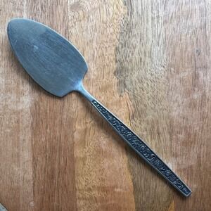 Vintage Granada Rose Stainless Steel Cake Server Floral Flatware